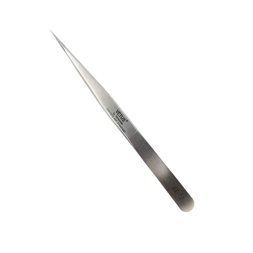Pinça de Cílios Vetus Reta ST-12 Prata