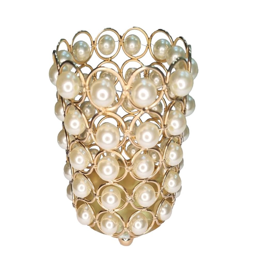 Porta Pincel Luxo Pérola Dourado