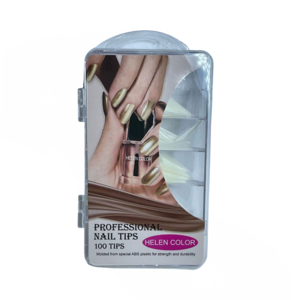 Tip Stiletto Curvada Leitosa Helen Color 100 Unidades