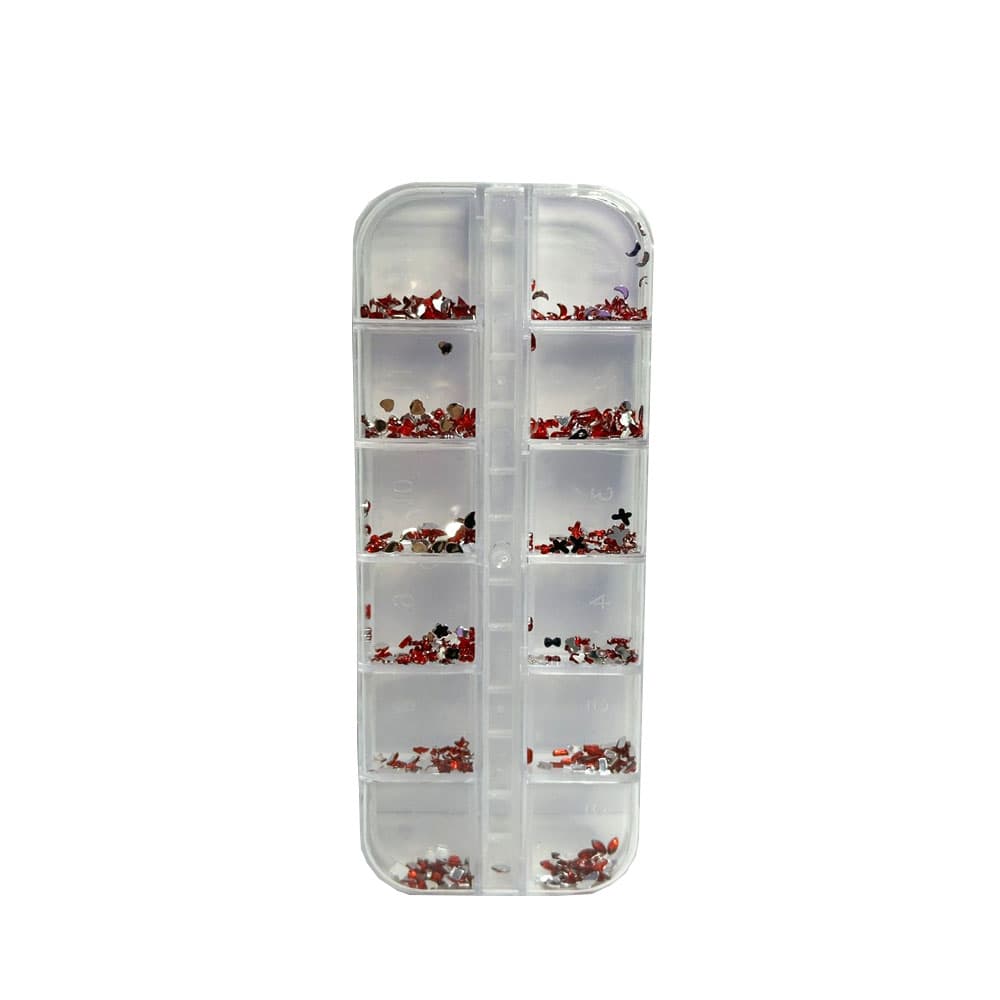 Strass Leefen Vermelho 12 unidades