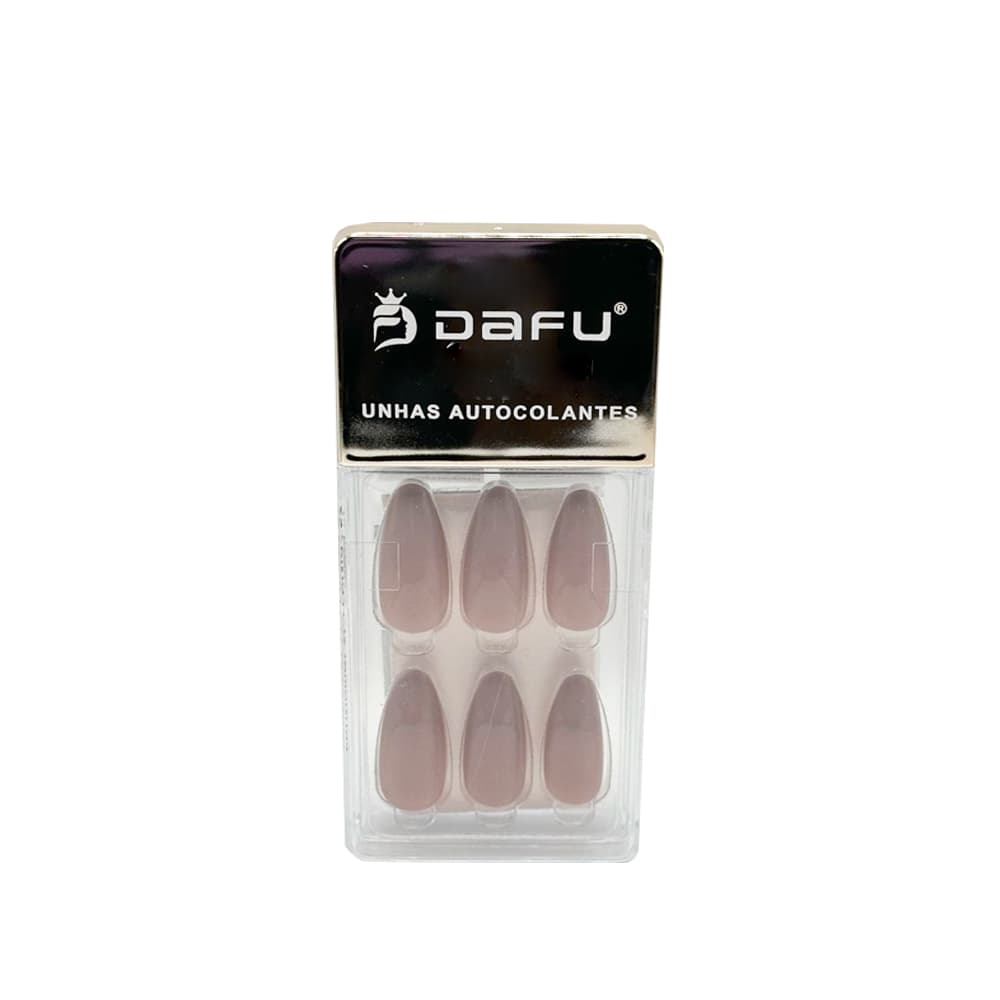 Unha Postiça Almond Nude Dafu 24 unidades