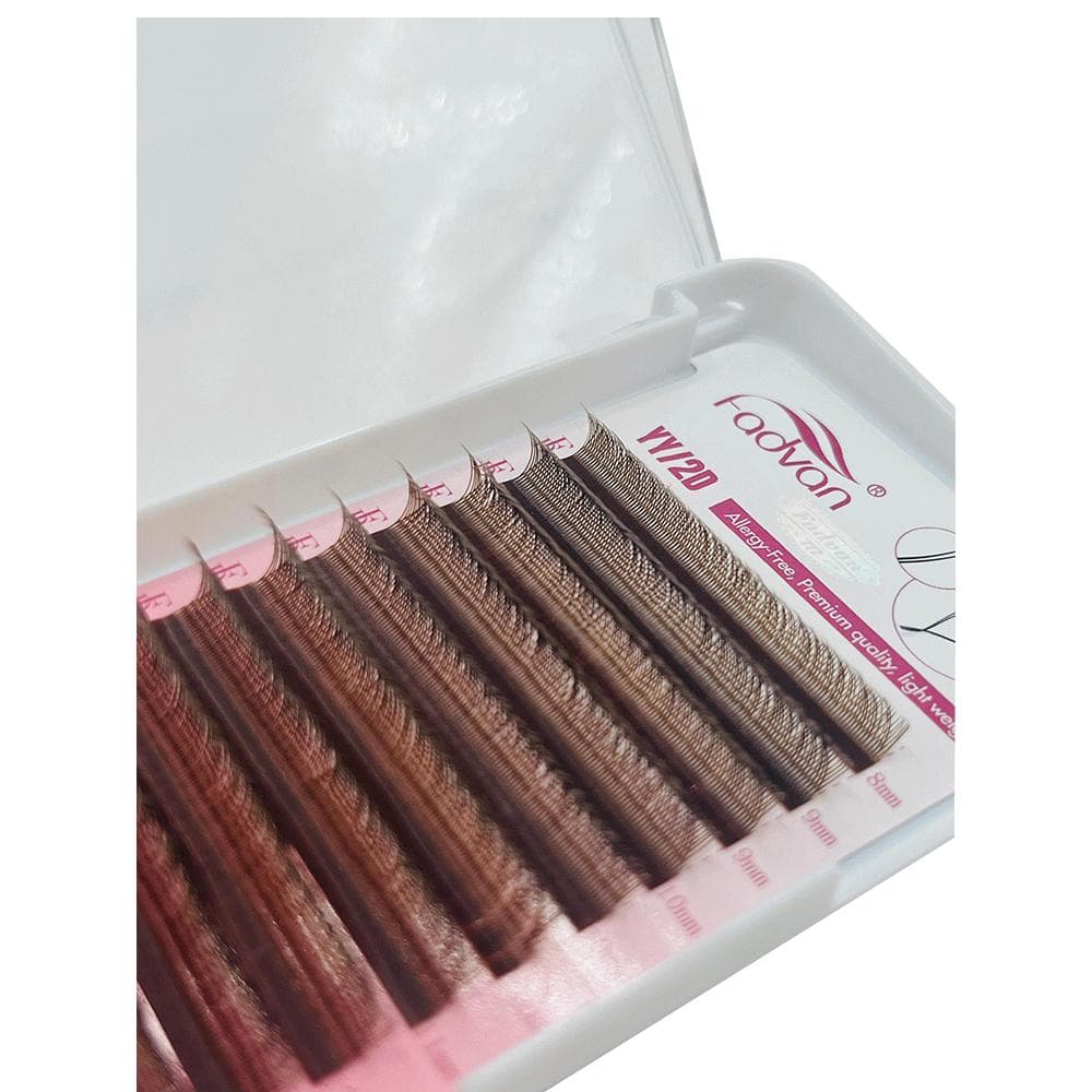 Cílios Fadvan Lashes YY Marrom 2D 0.07D 8-14mm Mix