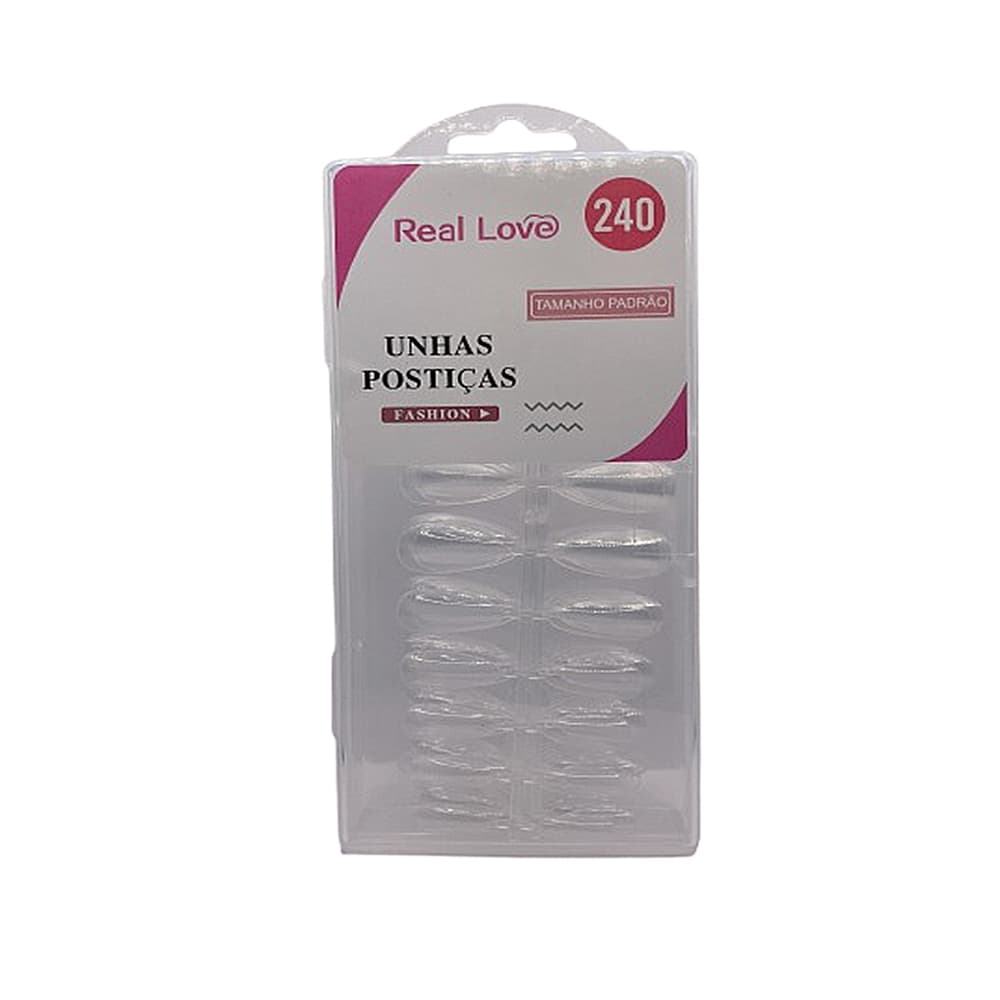 Postiça Almond Transparente Real Love 240 unidades