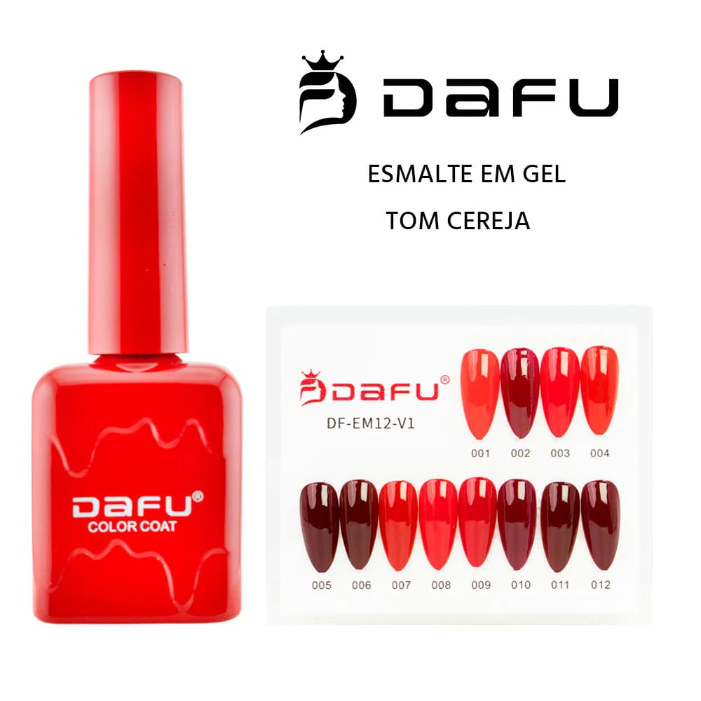 Kit Esmalte em Gel Dafu Tons de Cereja 12 unidades