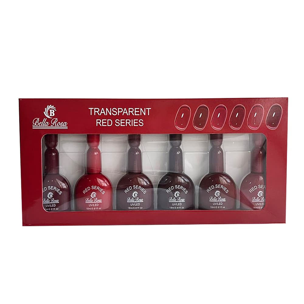 Kit Esmalte em Gel Bella Rosa Red Series 6 unidades