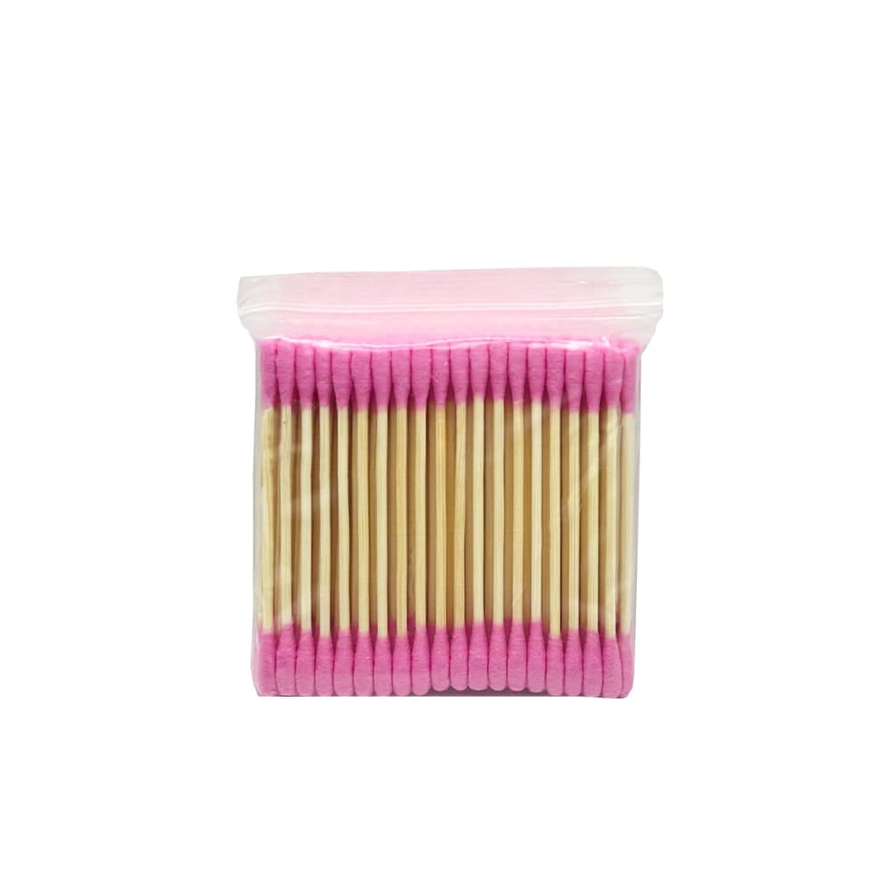 Palito com Algodão Rosa 100 Unidades