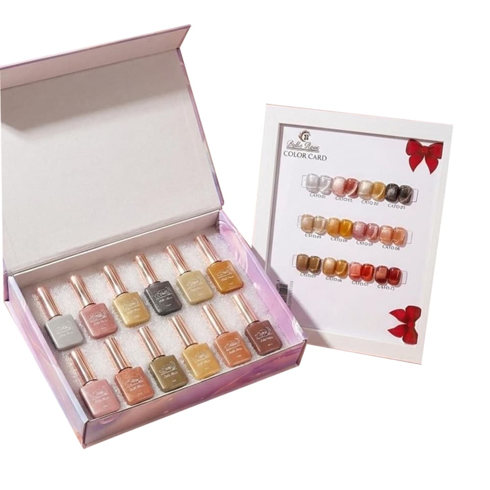 Kit Esmalte em Gel Bella Rosa Wonder Cat 12 unidades