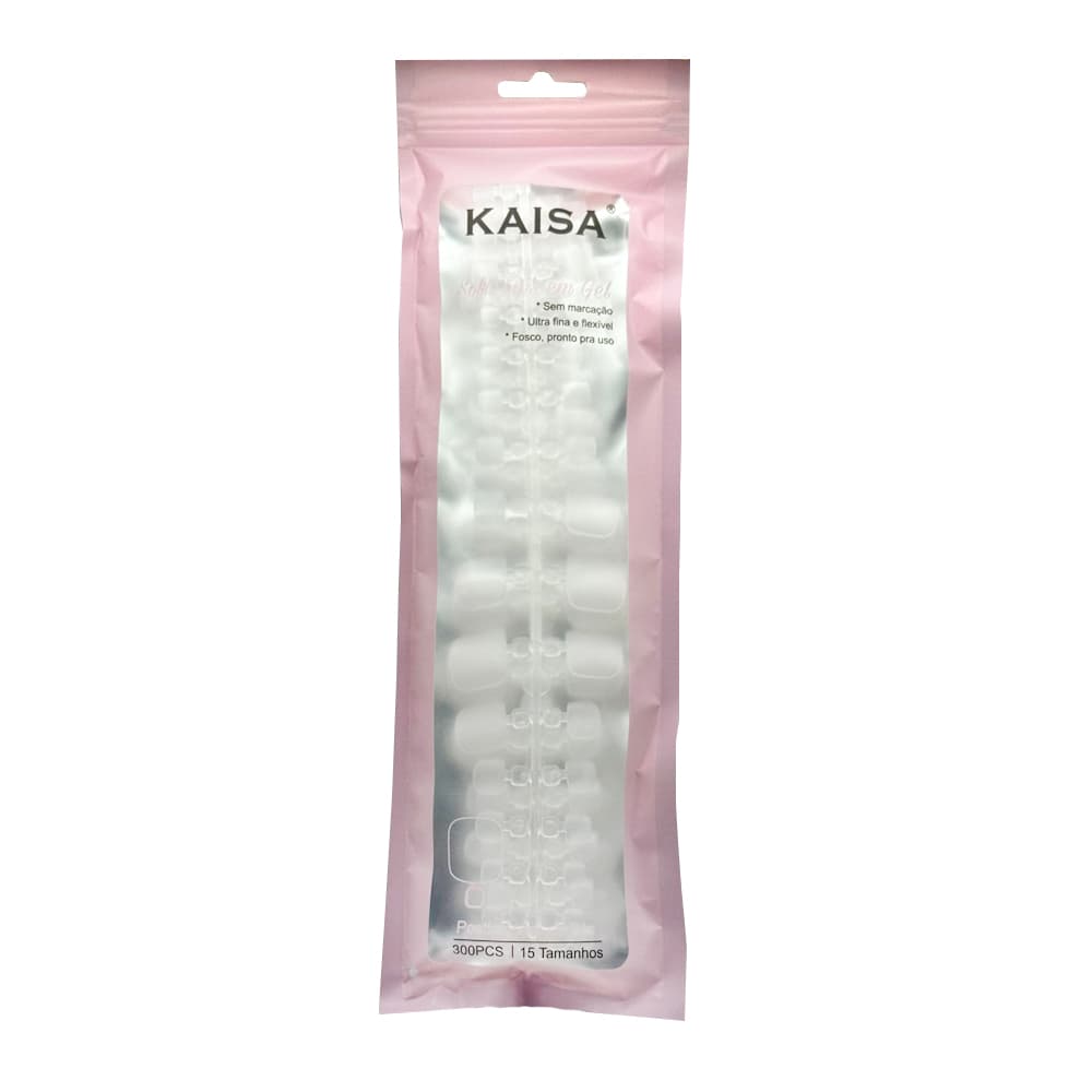 Soft Tips em Gel Para os Pes Transparente Fosca Kaisa 300 unidades