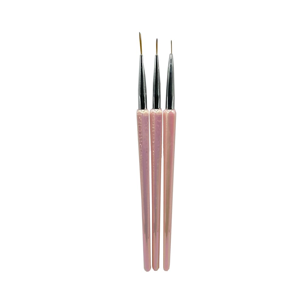 Pincel Fino Rosa Holografico Helen Color 3 unidades