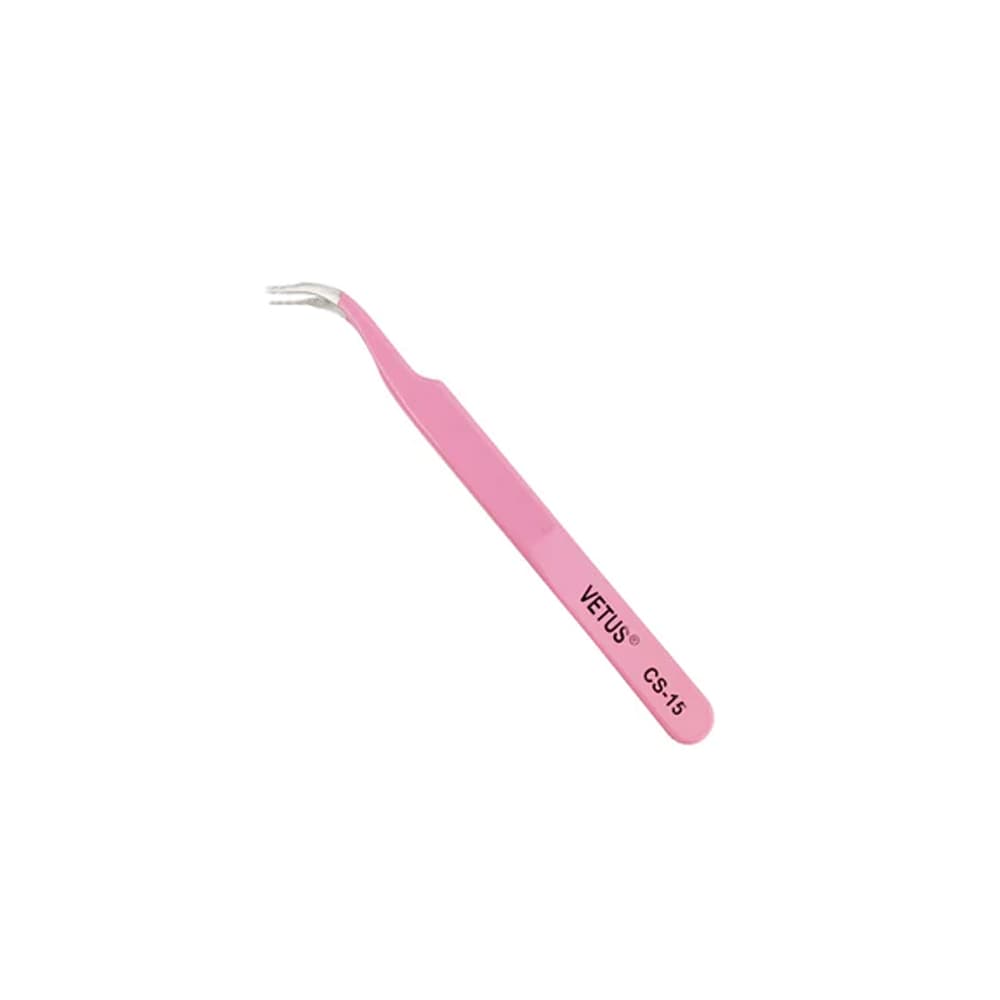 Pinça de Cílios Vetus CS-15 Rosa