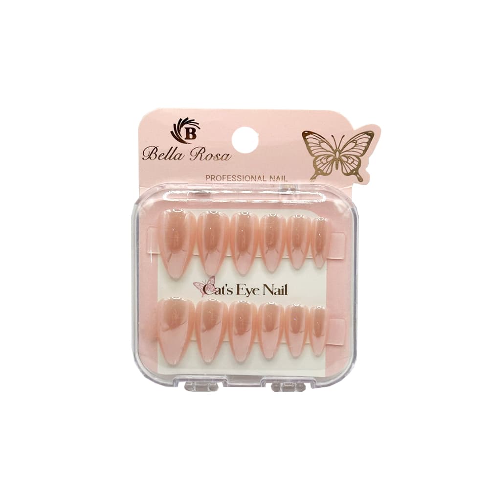 Unha Postiça Cat Eye Almond Rosê Bella Rosa