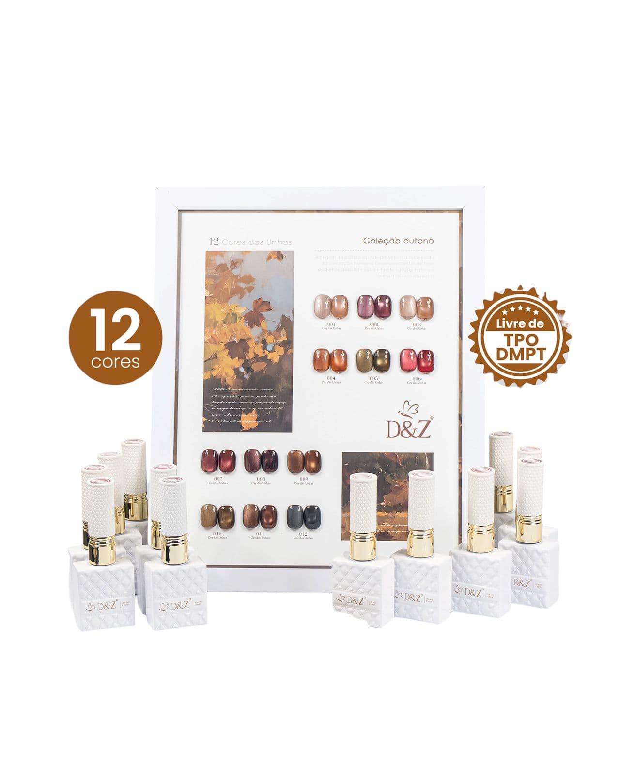 Kit Esmalte em Gel Coleção Outono Luxo DZ 12 unidades