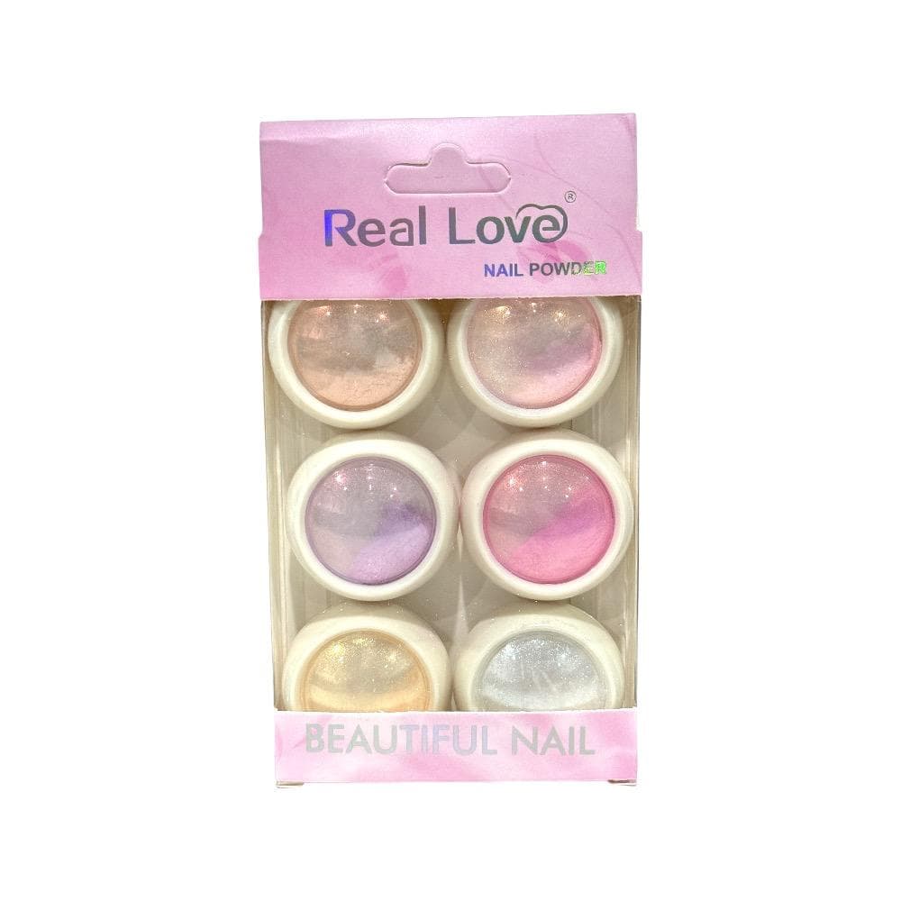 Po Cromado Real Love Nail Powder 6 unidades