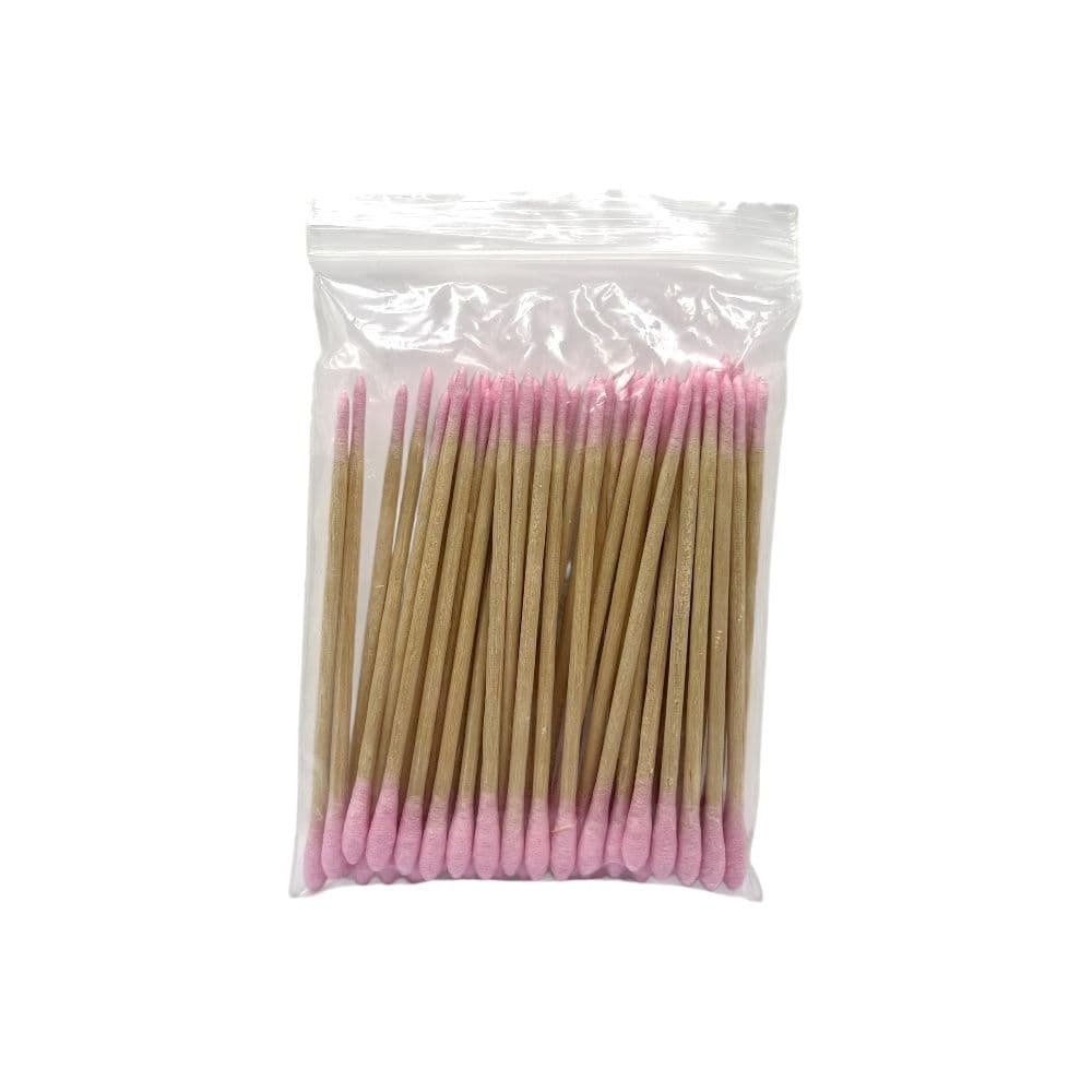 Palito com Algodão Ponta Dupla Rosa 50 Unidades